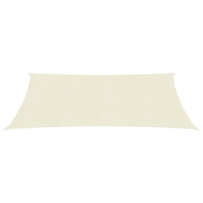Voile D'ombrage Rectangulaire 3x4 M Crème - PEHD Respirant, 90% UV, Pour Terrasse, Jardin, Balcon