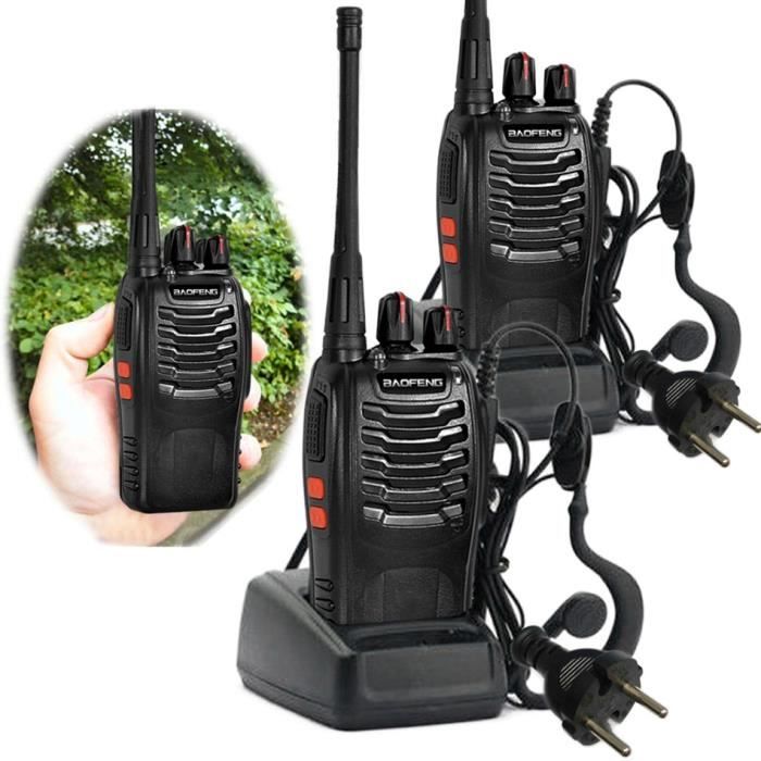 Talkie walkie Baofeng BF-888 s 2PCS UHF 400-470MHZ 2 voies Radio 16CH 5W  longue portee ARVA interphone - Cdiscount Téléphonie