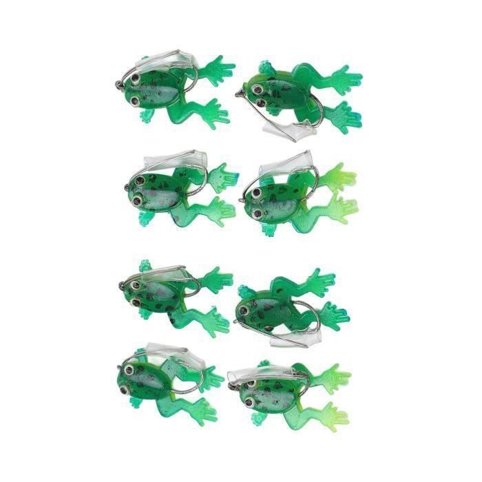 Lot De 5 Leurres En Forme De Grenouille Avec Boîte D'appât, Leurres De Grenouille Pour Pêche En Eau De Surface, Leurres Crankbait Artificiels Doux