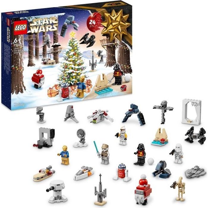 LEGO Star Wars 75340 Le Calendrier de l’Avent 2022, 24 Mini-Jouets, Cadeau  avec Figurines