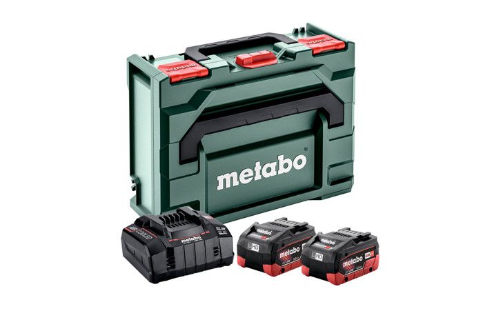 Set de base 2 batteries 18V LIHD 5,5Ah + chargeur ASC 145 en coffret METABOX 145 - METABO - 685077000
