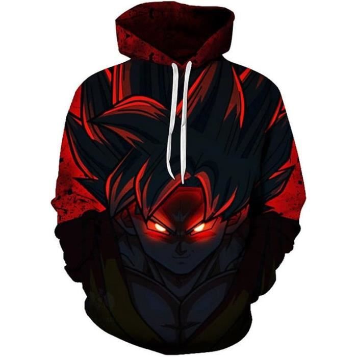 CHENMA Sweat à Capuche Goku Super Saiyan 3D - Pull Cosplay Anime Dragon Ball
