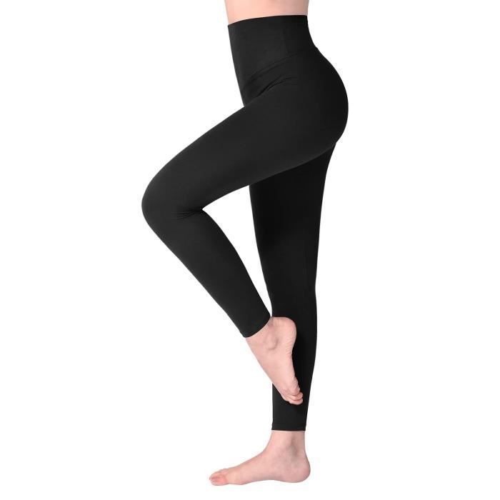 Legging Femmes Pantalon de Sport Jegging Taille Haute Femme Yoga Opaque Doux Grande Taille Taille S M Couleur 1 Pieces Noir