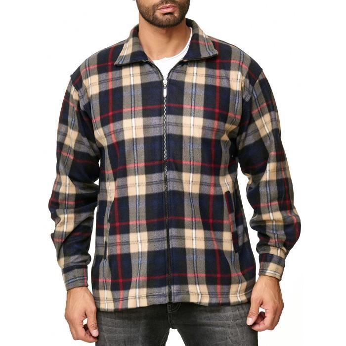 Surchemise Veste Polaire Carreaux Homme Veste Canadienne Homme
