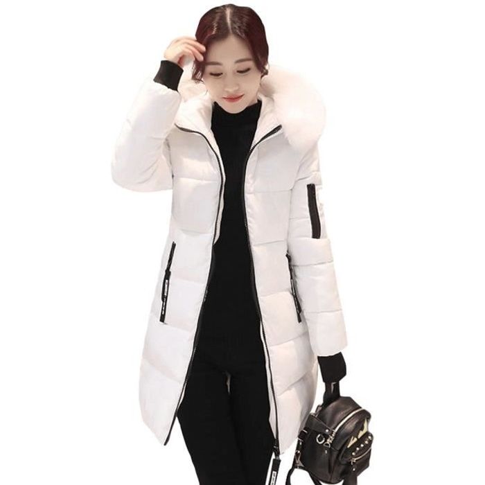 Manteau Fille Doudoune Longue Hiver - Parka Matelassé à Capuche Fourrure, Coupe-vent Chaud, Taille Enfant