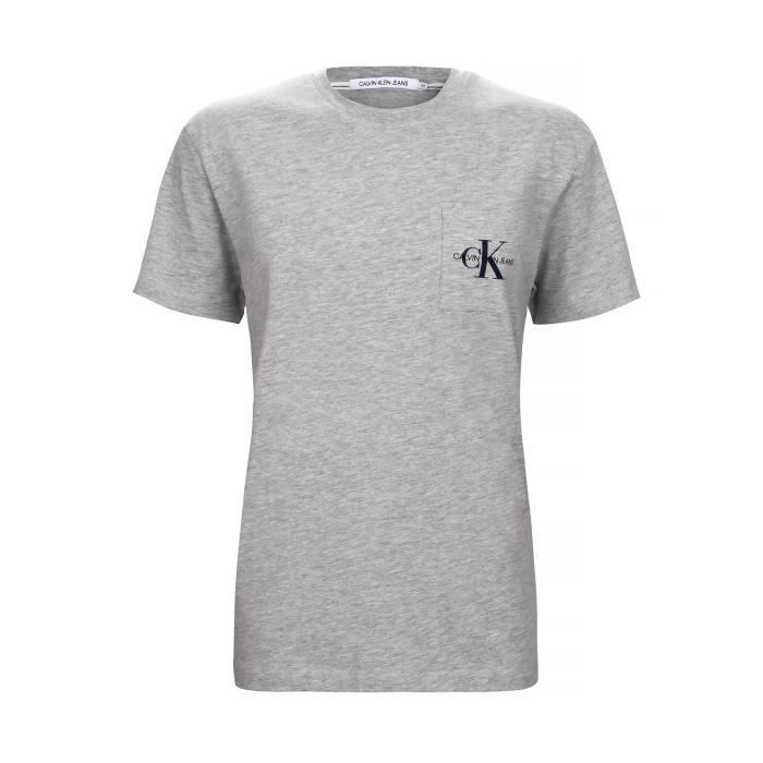 T-shirt CK monogram homme gris Taille L