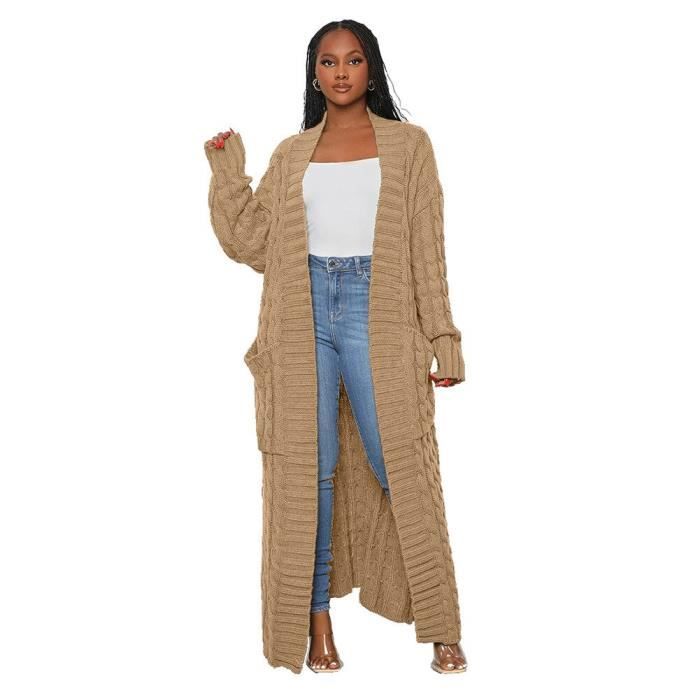 Tuib Sua Gilet Femme à Bouton Cardigan Ouvert Élégant Manche Longue Tuib Sua Gilet Femme à Bouton Cardigan Ouvert Élégant Manche Longue