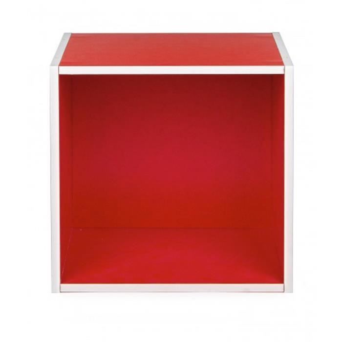 Lot de 2 étagères cubes composite coloris Rouge - L 35 x P 29,2 x H 35 ...