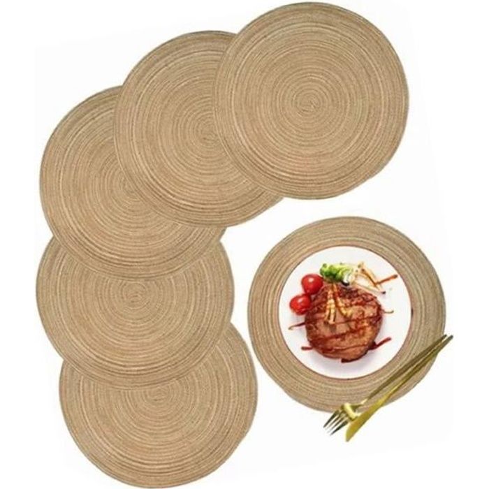 Lot De 4 Sets De Table Dorés 38 Cm - PVC Imperméable Antidérapant - Pour Cuisine Restaurant Mariage