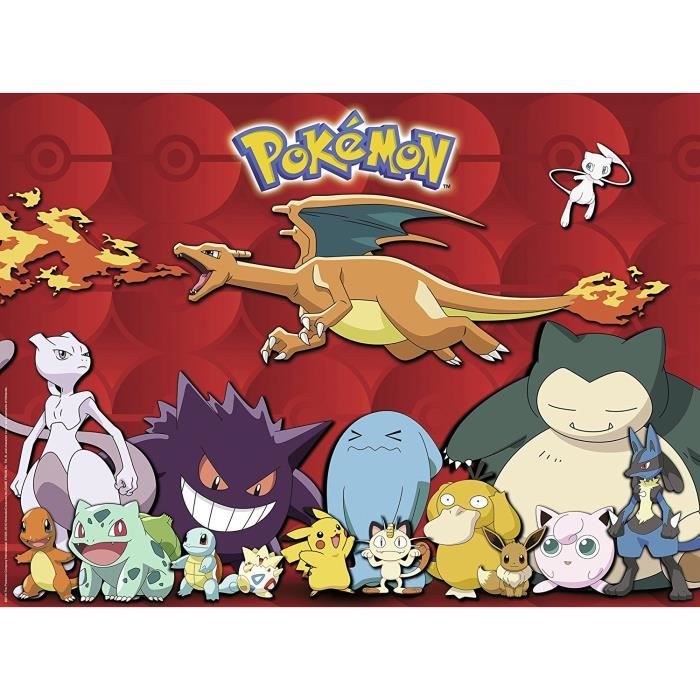 Puzzle 100 pièces XXL Pokémon préférés - Ravensburger - Paysage et nature - Rouge - 6 ans