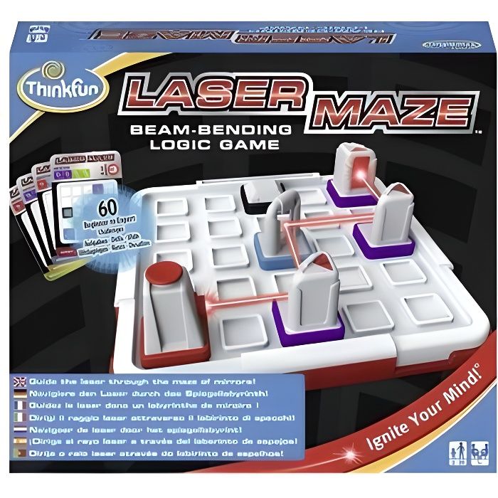Jeu Laser Maze Ravensburger - 60 Défis De Réflexion Avec Miroirs Et Faisceaux Lumineux