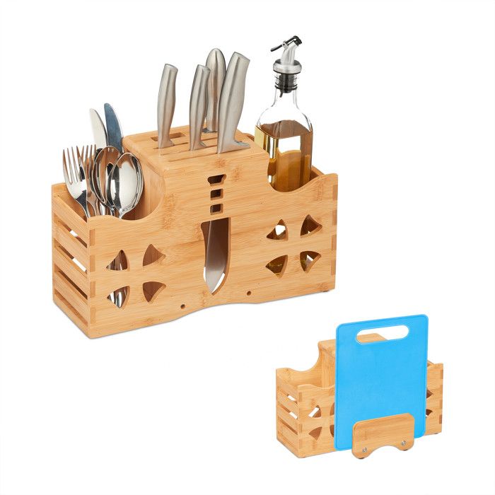 Porte-couverts Artisanal En MDF Avec 3 Accessoires – Fabrication Torneria In Legno D'Angelo