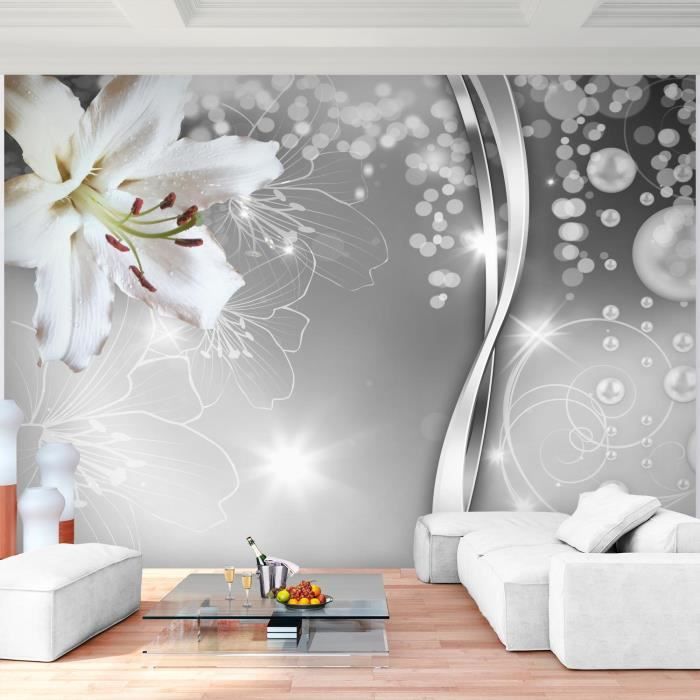 Runa Art Tapisserie Papier Peint Intisse 396 X 280 Cm 9 Bandes Soit 11 08 M2 Photo Mur Fleurs De Lys Decoration Murale c Cdiscount Bricolage