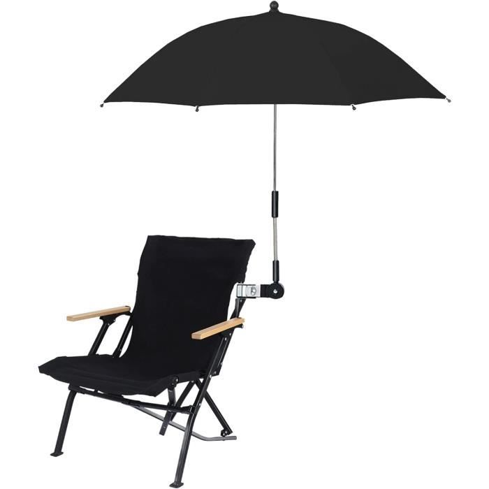 Parasol De Chaise Avec Pince Universelle - 48 Pouces, Protection UPF50+, Réglable 360°, Pour Plage, Camping, Fauteuil Roulant