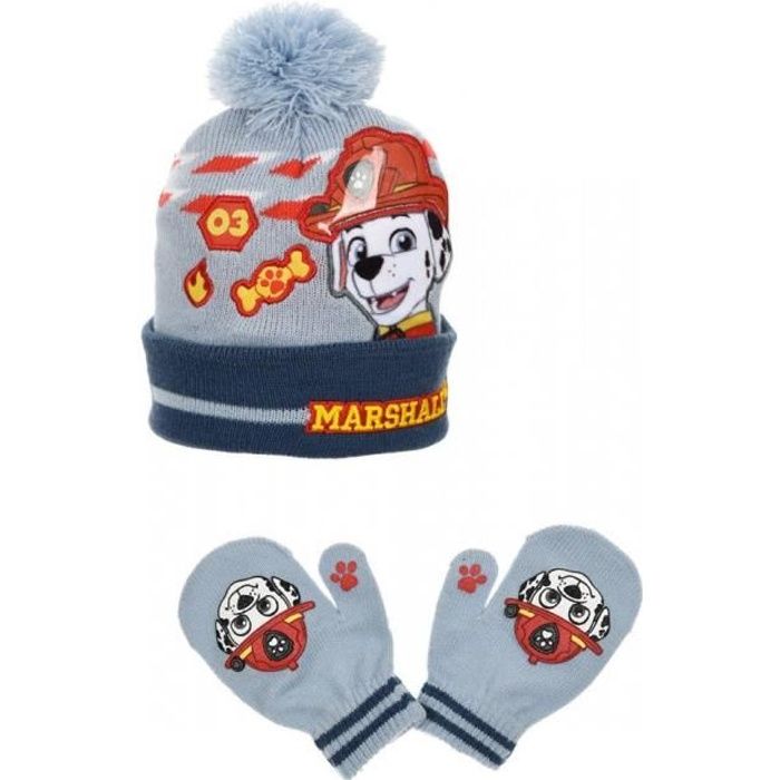 Sun City Bonnet Avec Pompo Pour Bebe Gant Marchall De Pat Patrouille Taille 48 Cm 12 Mois Bleu Cdiscount Pret A Porter