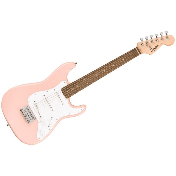 Squier by Fender Mini Stratocaster Shell Pink : La Guitare Électrique Parfaite pour les Débutants et les Voyageurs (169 €)