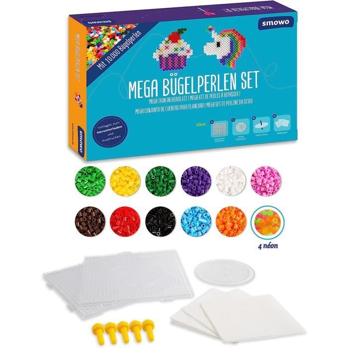 Lot de 700 perles à repasser de 5 mm avec plaques de perles à repasser, perles à repasser, papier à repasser, pendentifs et accessoires pour travaux Lot de 700 perles à repasser de 5 mm avec plaques de perles à repasser, perles à repasser, papier à repasser, pendentifs et accessoires pour travaux