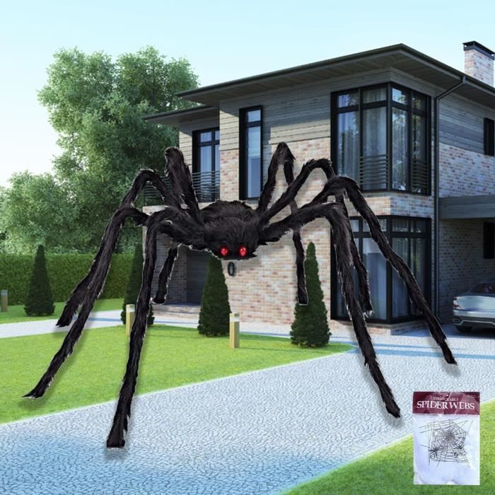 Toile D'araignée Géante Pour Halloween - 150 LED - Décoration D'Halloween Géante De 5 M - 8 Modes D'éclairage - Étanche Et Minuterie - Pour Extérieur Et Intérieur - Décoration De Maison Hantée