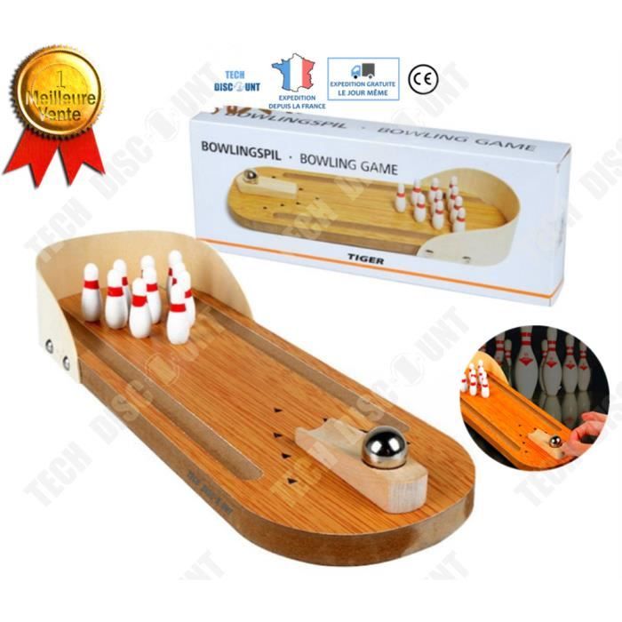 Mini Set De Bowling De Table, Décoration De Bureau En Bois, Jouets Kids , Petit Stand De Tir De Bowling, Gadgets Relief Stress, Jeu De Bowling Kids Cadeaux Amusants Pour Kids Et Adultes