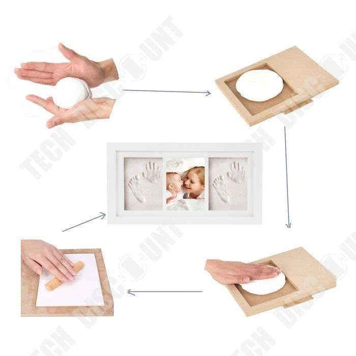 Cadre empreinte bébé en bois