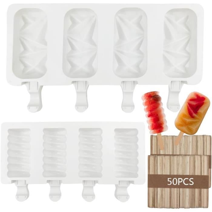 Moule À Glace En Silicone, 2 Ensembles Popsicle Moules Diy Réutilisable