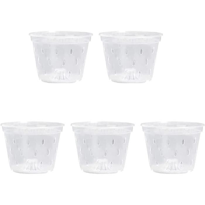 Lot De 5 Pots à Orchidée 15,2 Cm Transparents Avec Soucoupes - Drainage Optimal Pour Plantes