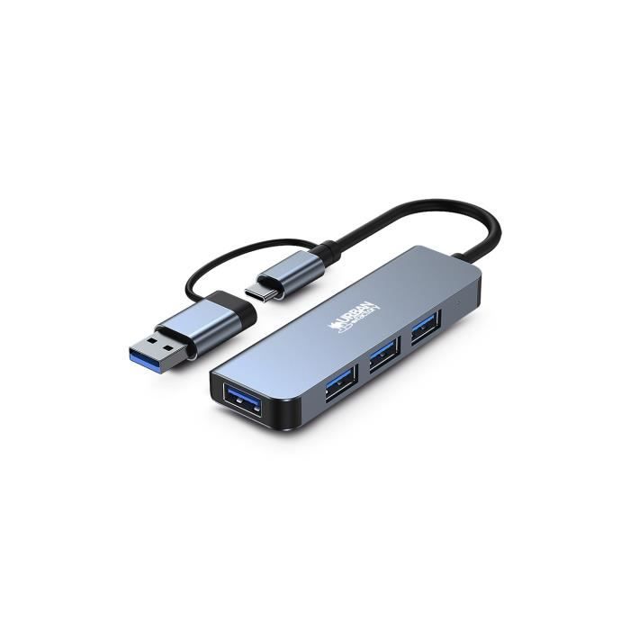 Hub convertible USB-A - USB-C,4 ports USB-A 3.0,Vitesse de transfert de 5 Gbps