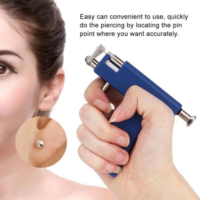 Kit Piercing Oreille 6 Pistolets Jetables - Clous Argent Avec Zirconium - Stériles Et Sans Douleur - Pour Usage Domestique