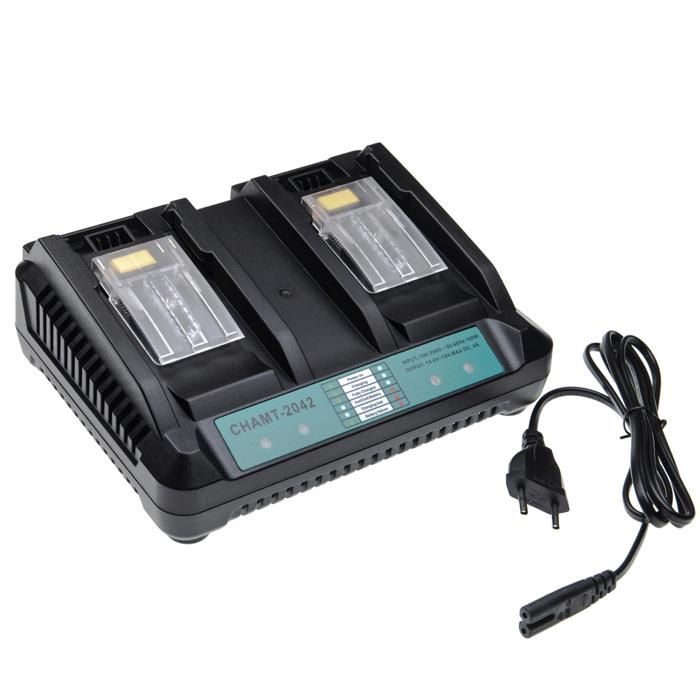 Vhbw Chargeur double compatible avec Makita BSS611Z BST221F