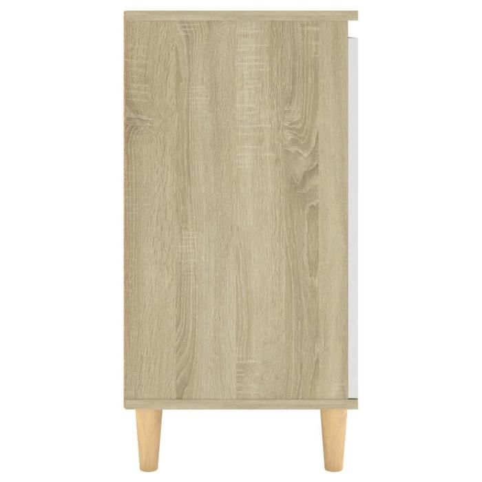 Buffet bas - VINGVO - YIN(806072) - Blanc et chêne sonoma - 60x35x70cm - 2 portes