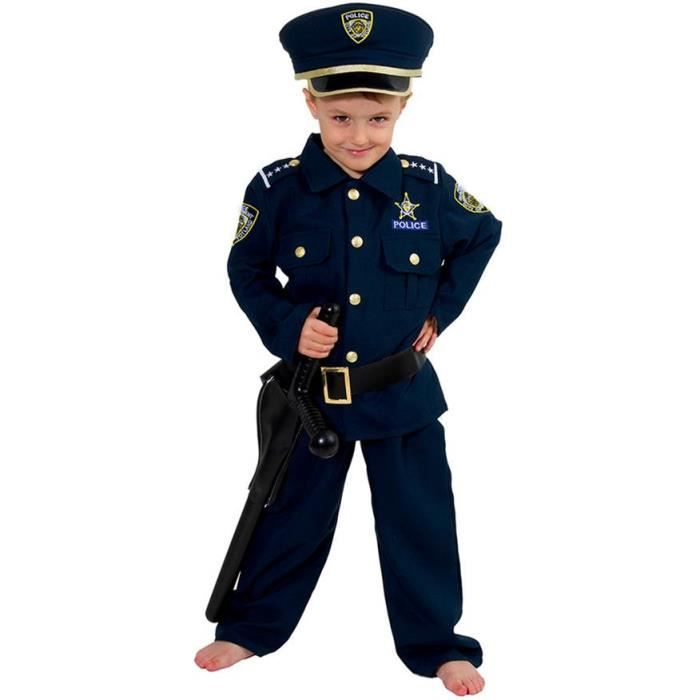 Déguisement Policier Enfant 7/9 ans - WIDMANN - Métier - Bleu