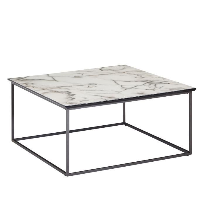wohnling basse wohnling table basse angulaire 80x80 cm table basse aspect marbre blanc