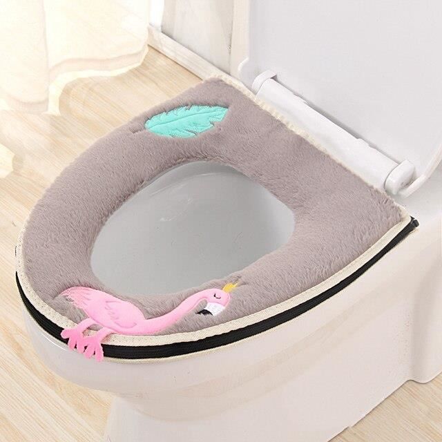 Housse De Siège Toilette Entgoinggo - Coussin WC Chaud En Flanelle Et Mousse Mémoire, Lavable