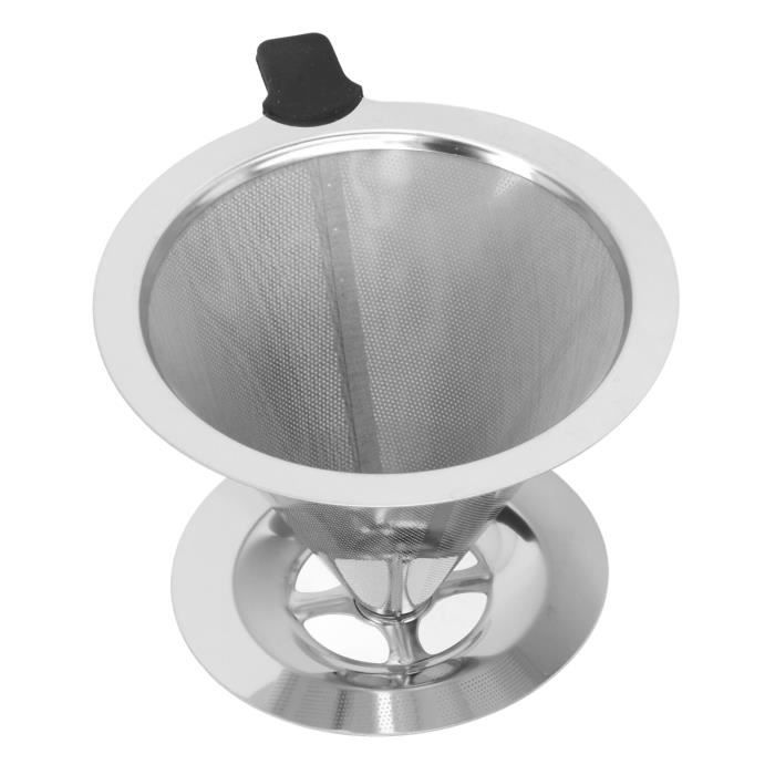 Byffoer Filtre à café en acier inoxydable réutilisable avec poignée pour la production manuelle de café