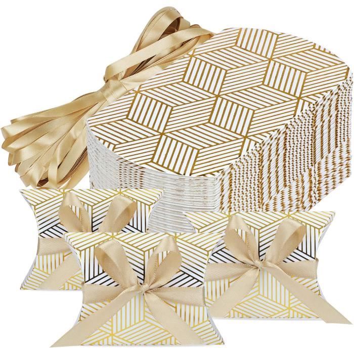 124 Boîtes En Papier Kraft Pliantes - Lot De Boîtes Cadeaux Pour Noël, Anniversaire, Bonbons, Bijoux