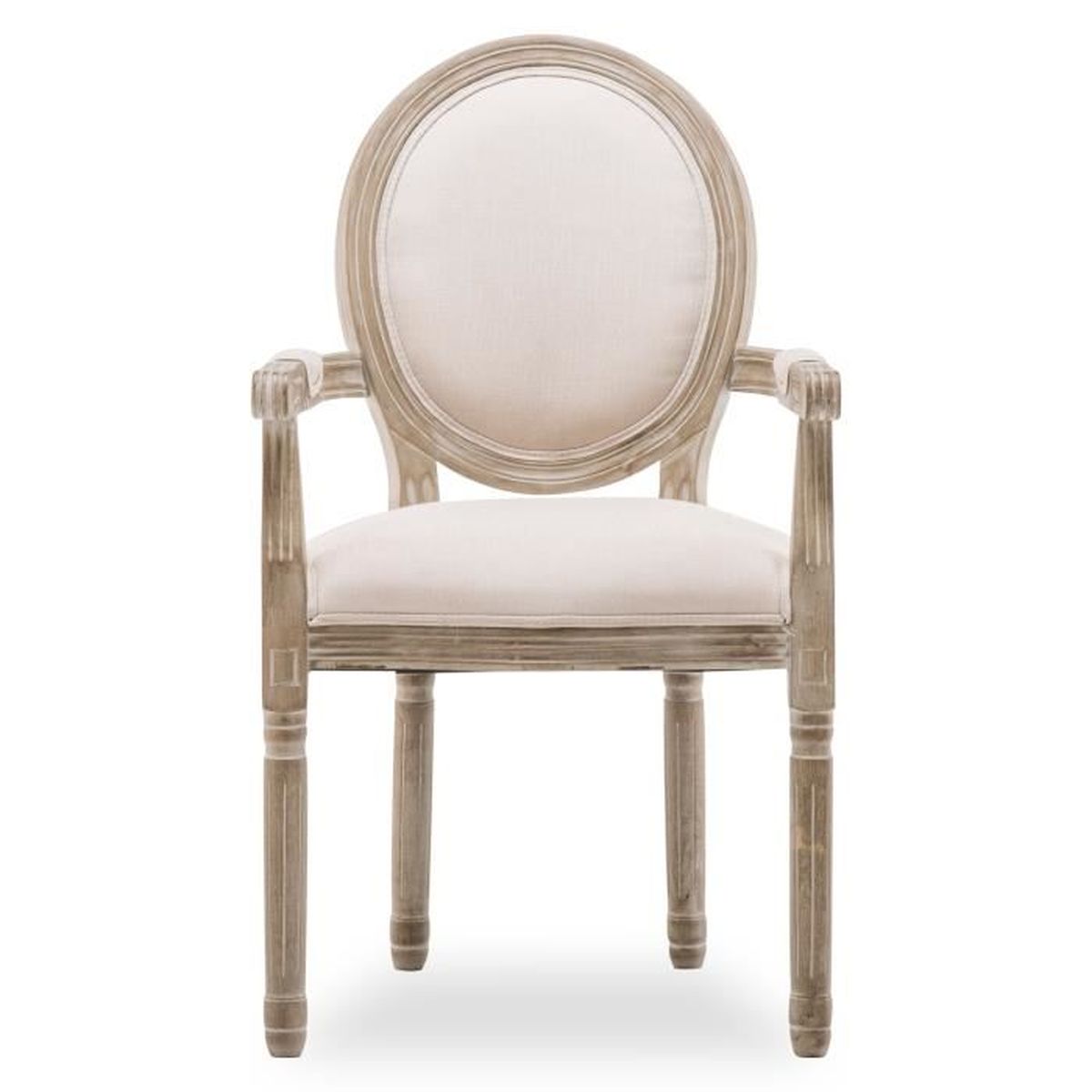 INTENSEDECO Lot de 2 chaises m/édaillon Louis XVI Simili Blanc