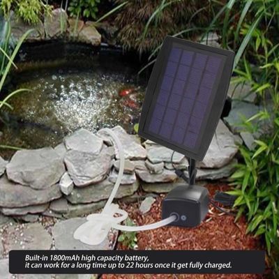Pompe à Air Sans électricité Oxygénateur Solaire Pour Bassin Et Aquarium - Pompe à Air étanche Avec Batterie 2200mAh - Fonctionne Jour Et Nuit Pompe Oxygène Poissons écologique