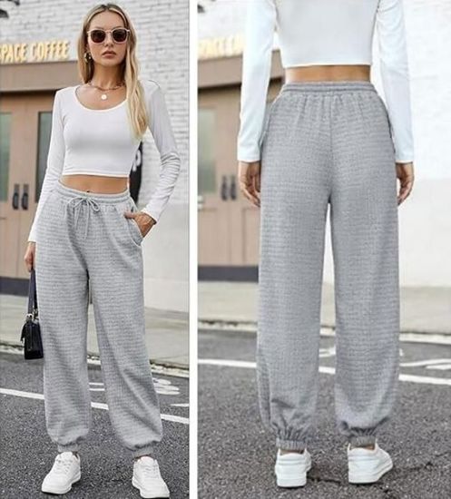 Pantalon De Survêtement Femme Doublé Sherpa – Extérieur Coton, Intérieur Polaire – Taille Haute Avec Cordon – 6 Couleurs