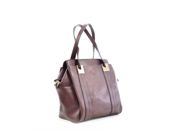 ANNA VALENTINA Sac main CUIR PERLA TAUPE Achat Vente
