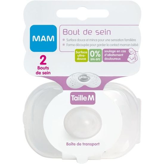 Mam Bout De Sein Silicone Taille M Lot De 2 En Boite De Sterilisation Transparent Cdiscount Telephonie