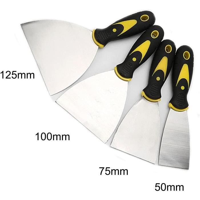 Ensemble de 4 couteaux à mastic Tucireat en inox avec spatule enduit lissage  de 2/3/4/5 pouces - Cdiscount Bricolage