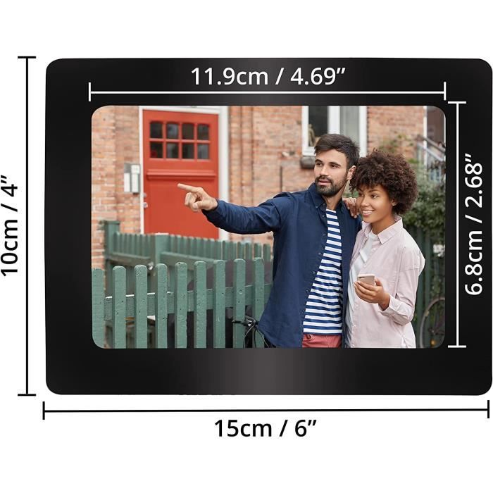 Lot De 12 Cadres Photo Magnétiques 13x18cm Noir - Cadres Frigo Et Surfaces Métalliques