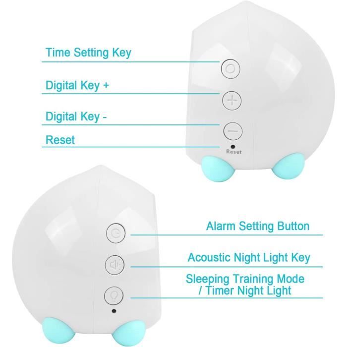 Réveil pour enfants s'allume numérique LED réveil veilleuse fille