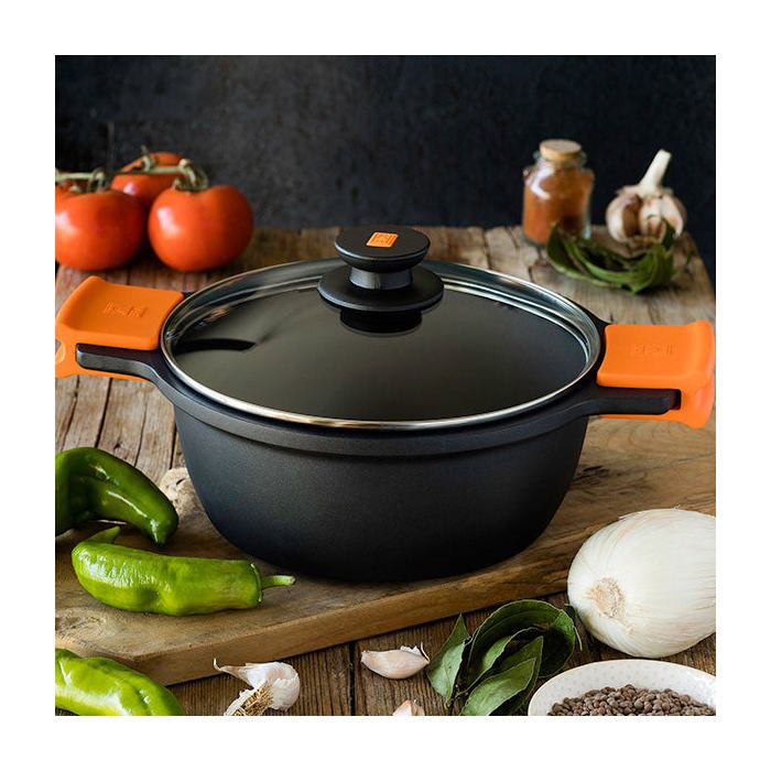 Lot De 6 Casseroles Et Poêles Céramique Antiadhésives – Aluminium Moulé Avec Poignées Silicone