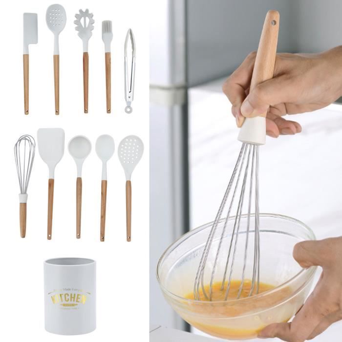 Ustensiles de Cuisine,10pcs Set spatule en Silicone de qualité