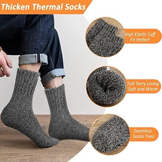 Chaussettes Chaudes Homme, 5 Paires Épaisses Hiver Thermiques Chaussette  Laine avec Semelle en Eponge Douce, Respirante et Anti-tran mix - Cdiscount  Prêt-à-Porter