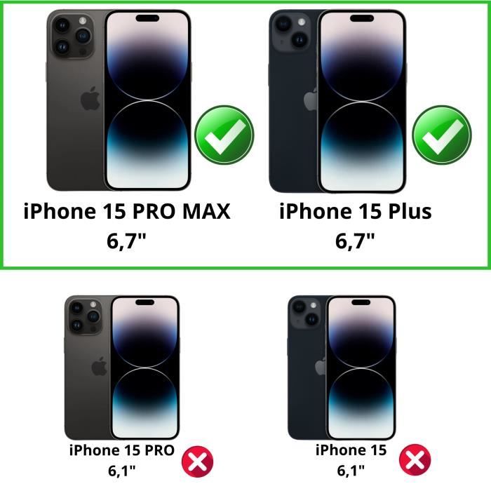 Verre Trempé pour iPhone 15 PRO MAX [Pack 2] Film Vitre Protection