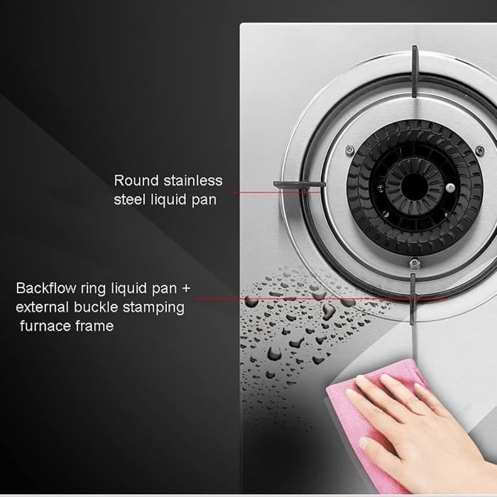 Table De Cuisson À Gaz Plaque De Cuisson À Gaz, Brûleur À Triple Anneau De 3,4 Kw, Panneau En