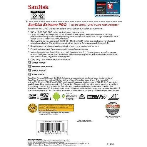 SanDisk 512 Go Extreme PRO microSDXC carte + RescuePro Deluxe jusqu'à 200  Mo/s avec des performances applicatives A2 UHS-I Class 10 U3 V30 :  : Informatique