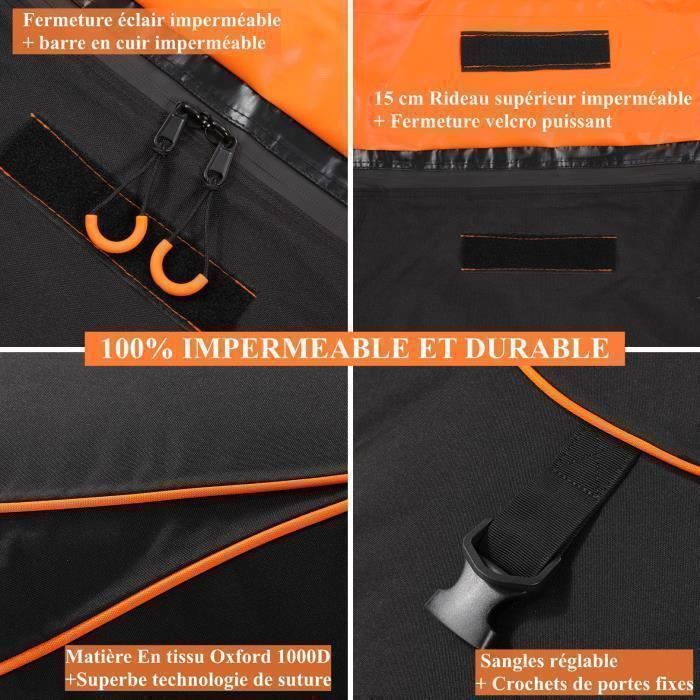 Bagage Toit Camping Sac De Toit WODHMIEY 560L - 130x100x43cm Imperméable Oxford 1000D Coffre Toit Voiture Sans Galerie